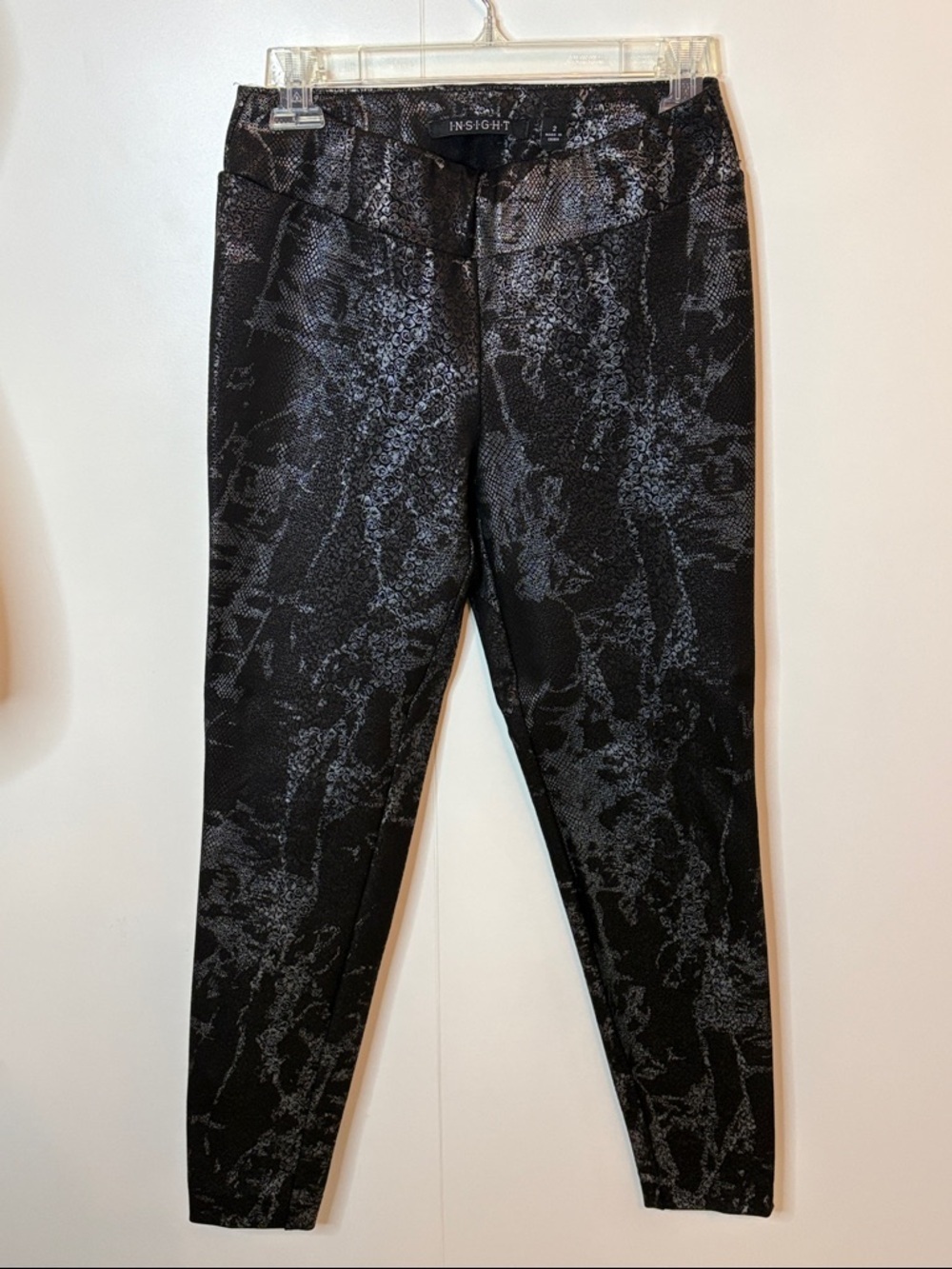 Insight Black & Charcoal Patterned Ankle Pants